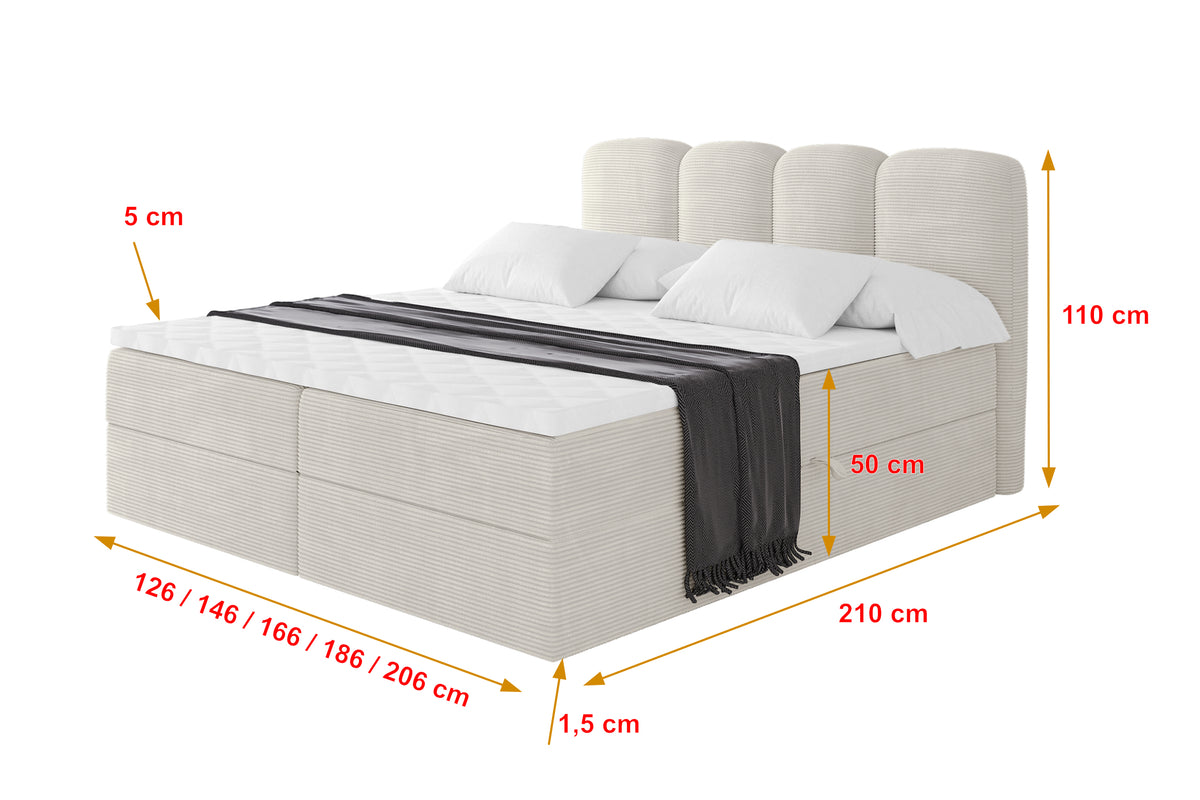 Łóżko boxspring NINA sztruks