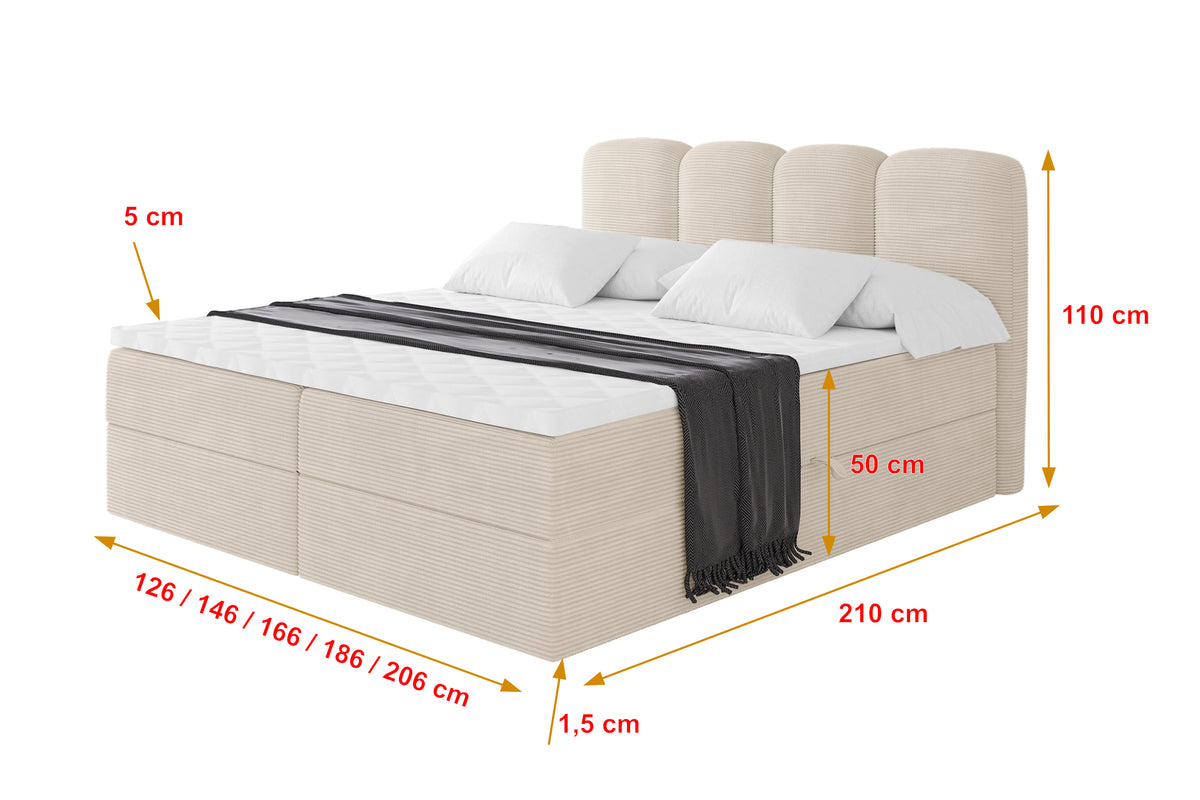 Łóżko boxspring NINA sztruks