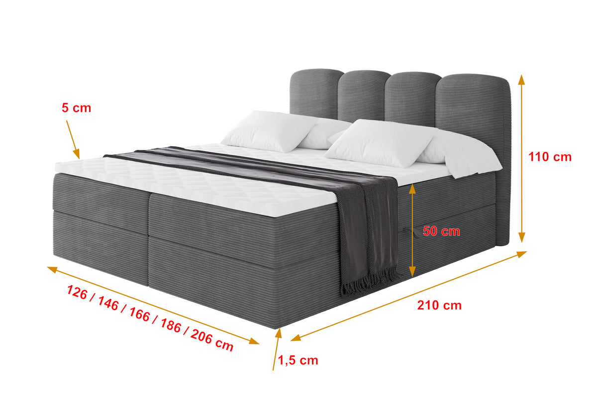 Łóżko boxspring NINA sztruks