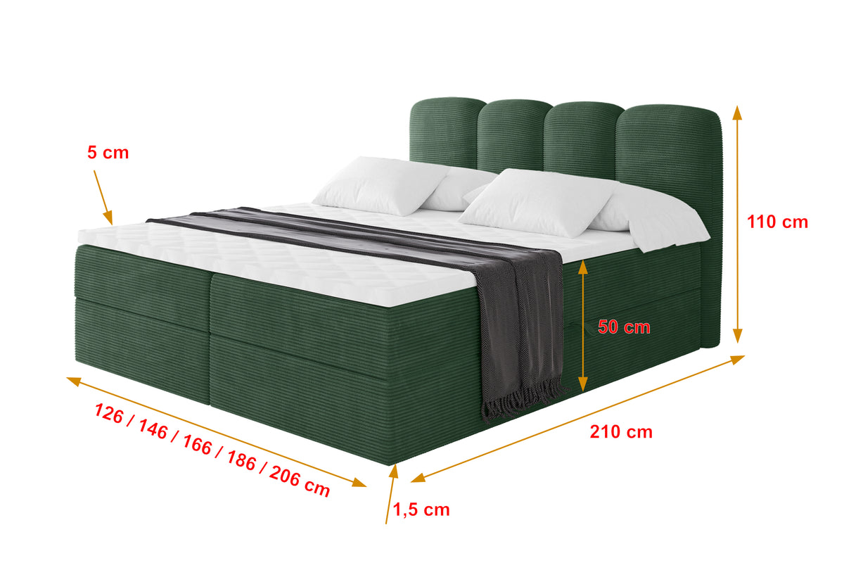 Łóżko boxspring NINA sztruks
