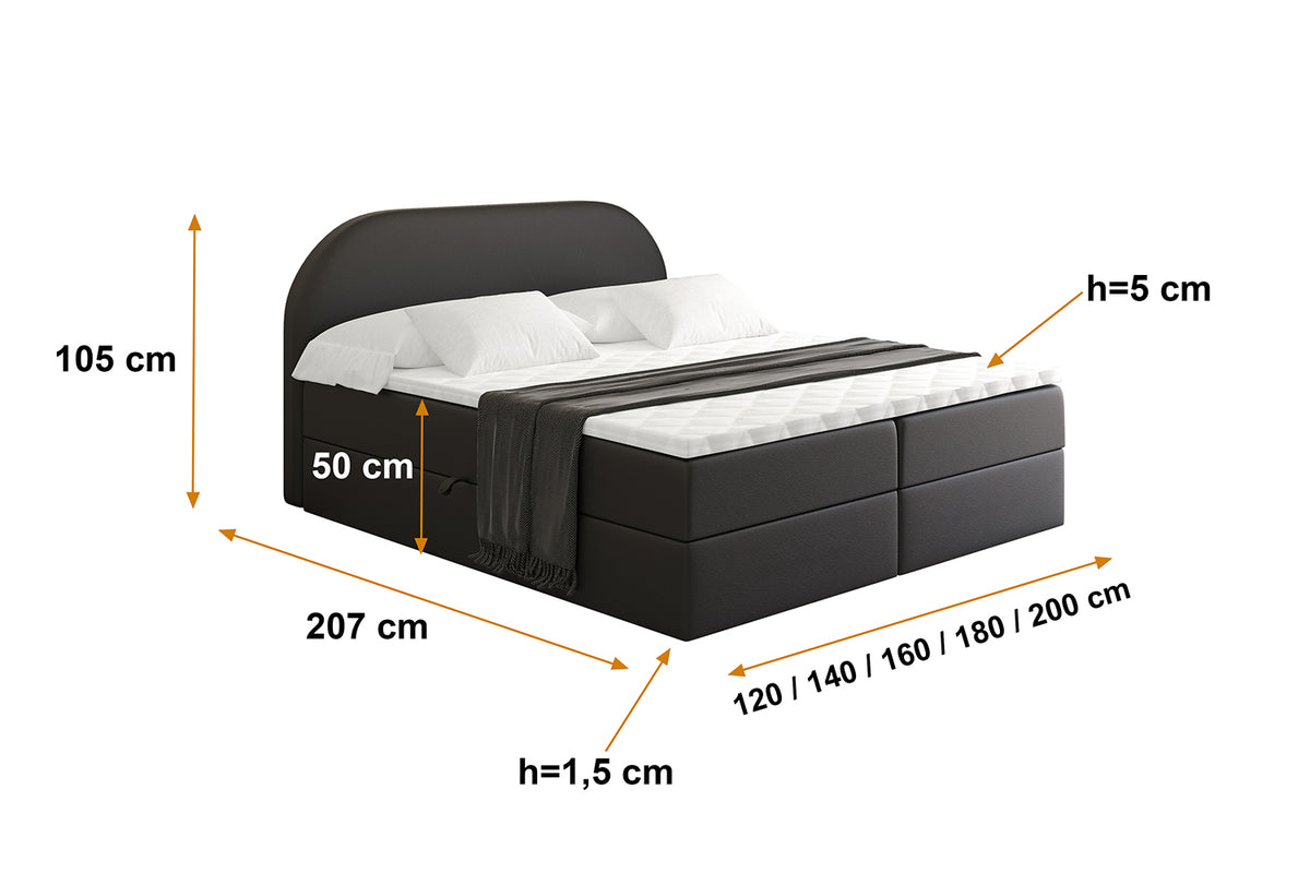 Łóżko boxspring NOX ekoskóra
