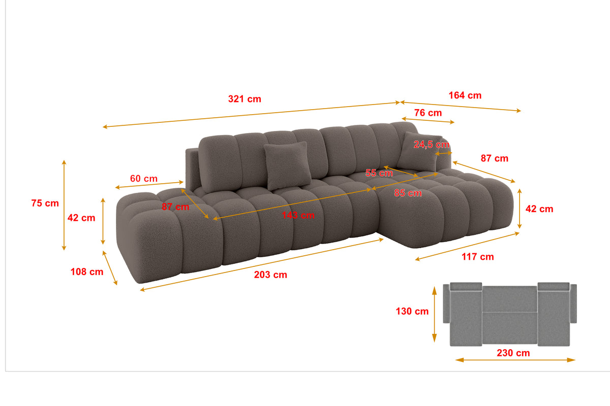 Ecksofa OLEA-L2 Bouclé