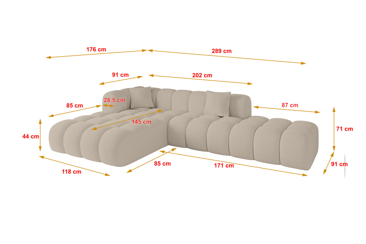 Ecksofa OLEA-L2 Bouclé
