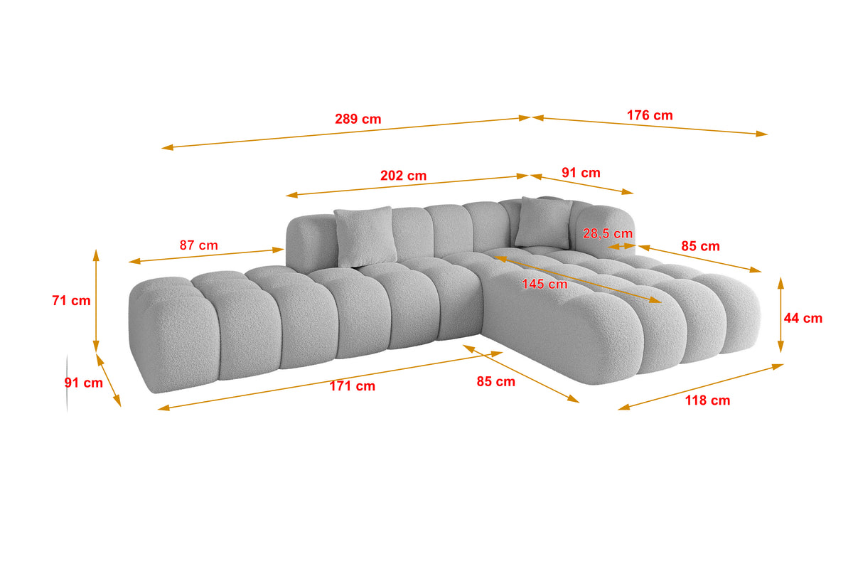Ecksofa OLEA-L2 Bouclé