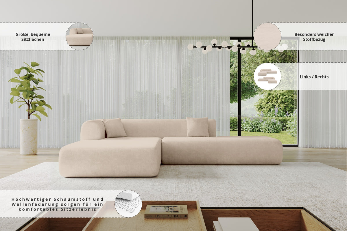 Ecksofa OVLY-L Samt