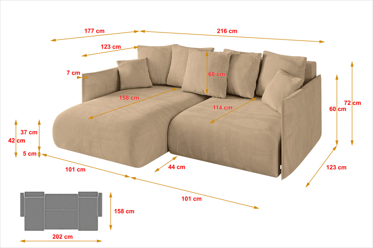 Ecksofa ONESK-L Samt