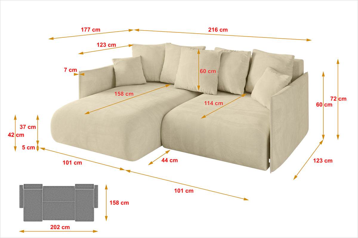 Ecksofa ONESK-L Samt