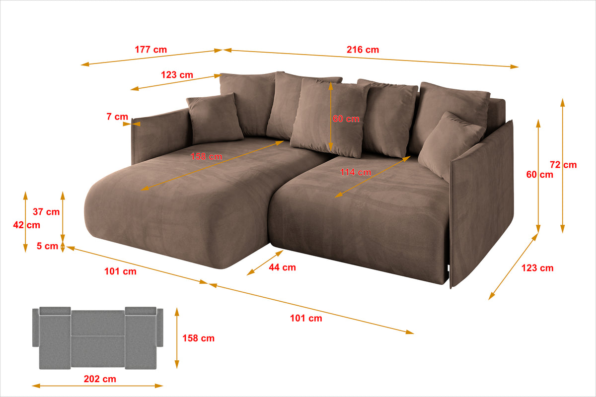 Ecksofa ONESK-L Samt