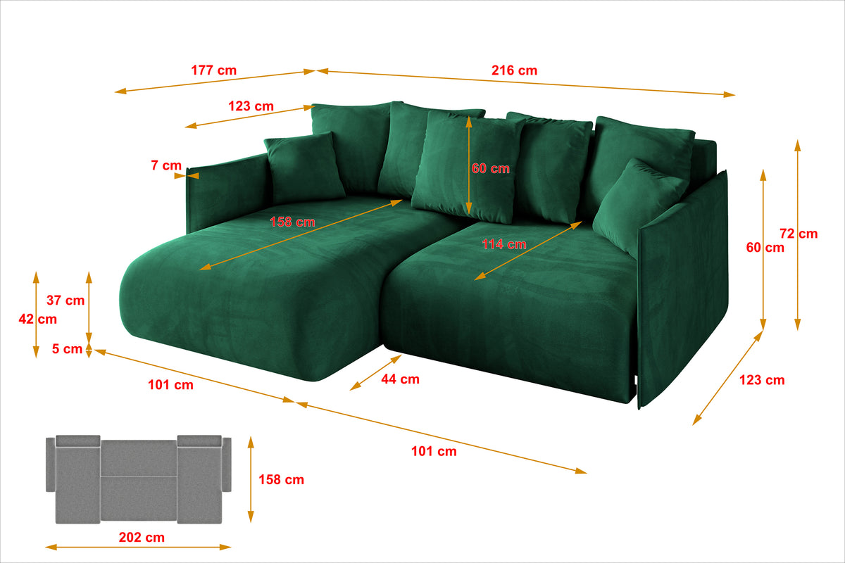 Ecksofa ONESK-L Samt