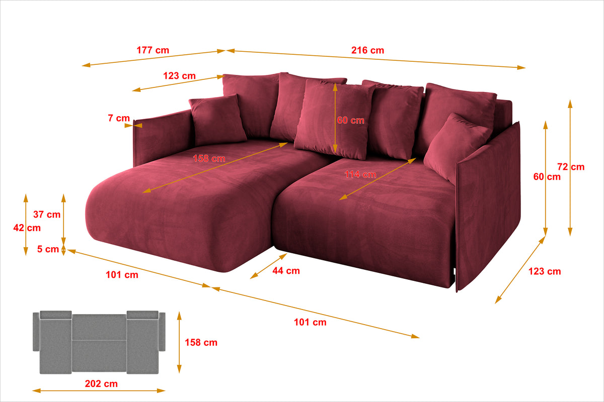 Ecksofa ONESK-L Samt