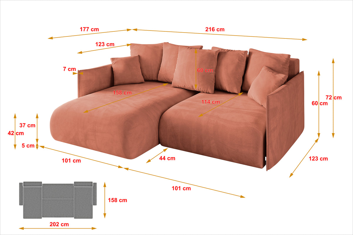 Ecksofa ONESK-L Samt