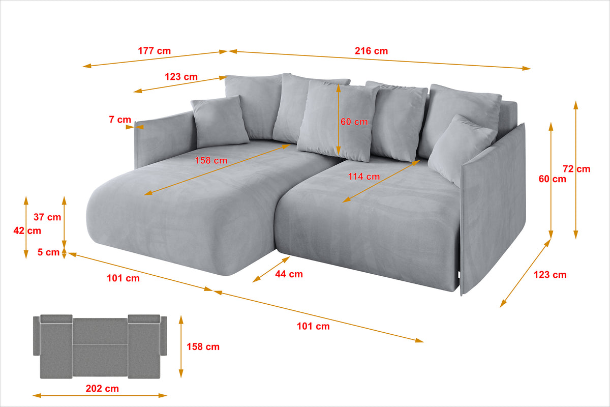 Ecksofa ONESK-L Samt