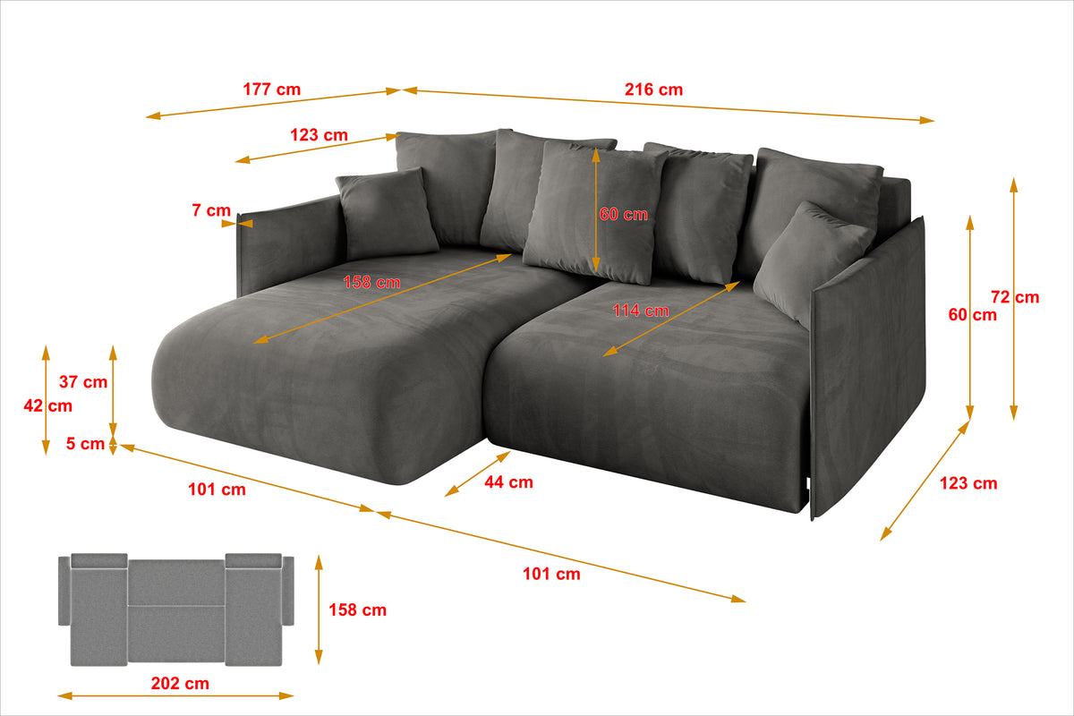 Ecksofa ONESK-L Samt