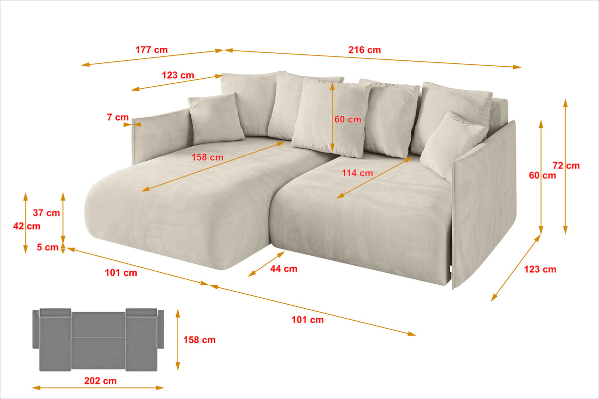 Ecksofa ONESK-L Samt