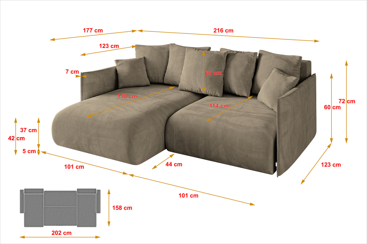 Ecksofa ONESK-L Samt