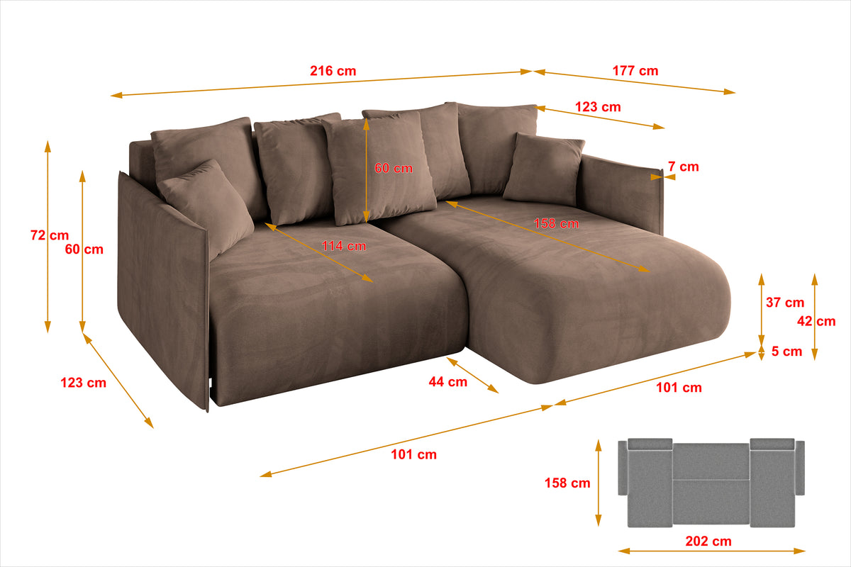 Ecksofa ONESK-L Samt