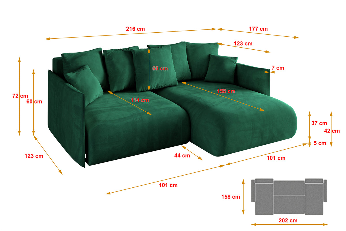 Ecksofa ONESK-L Samt