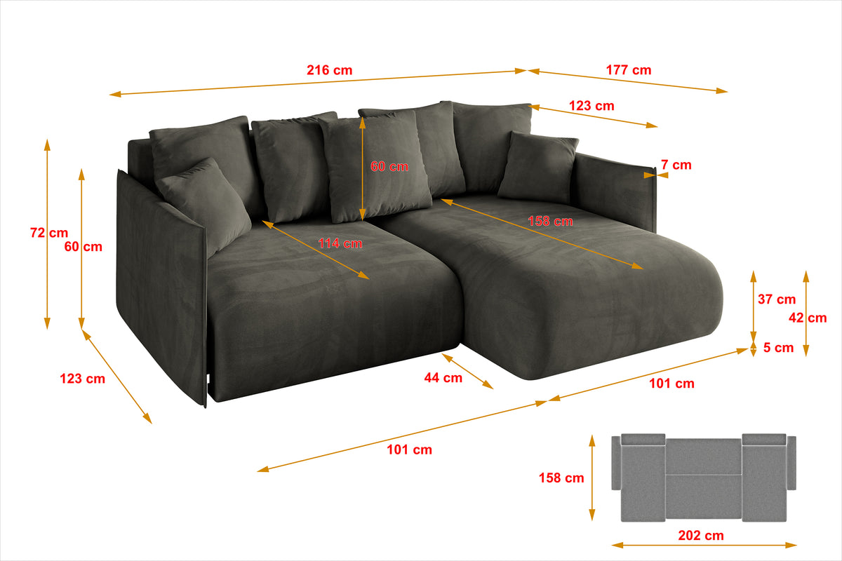 Ecksofa ONESK-L Samt