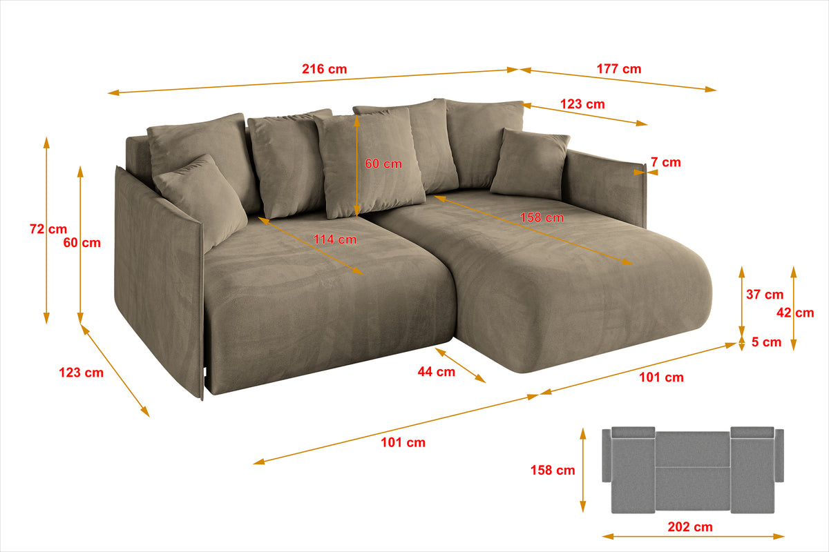 Ecksofa ONESK-L Samt