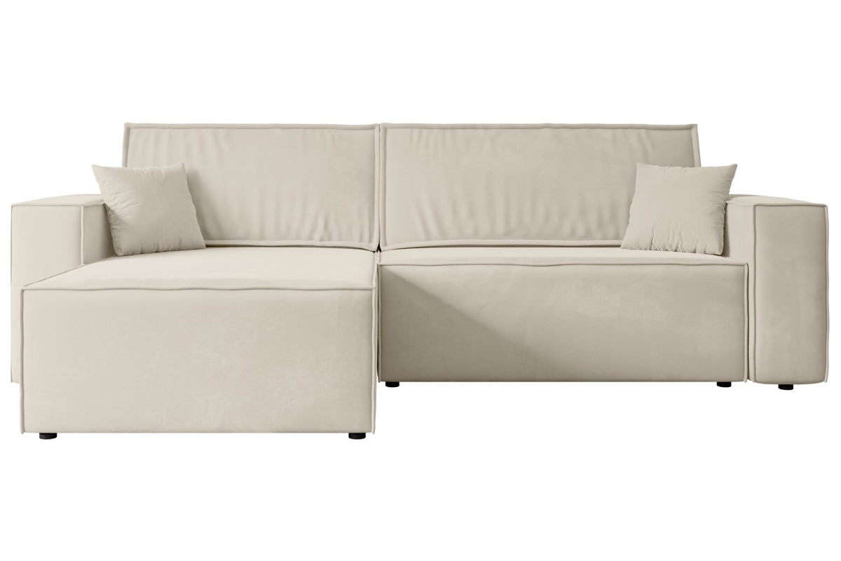 Ecksofa CELTIC-XL Samt, Beige - Paros 01 / Universell / Mit Schlaffunktion