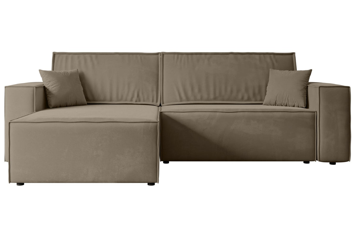Ecksofa CELTIC-XL Samt, Braun - Paros 03 / Universell / Mit Schlaffunktion
