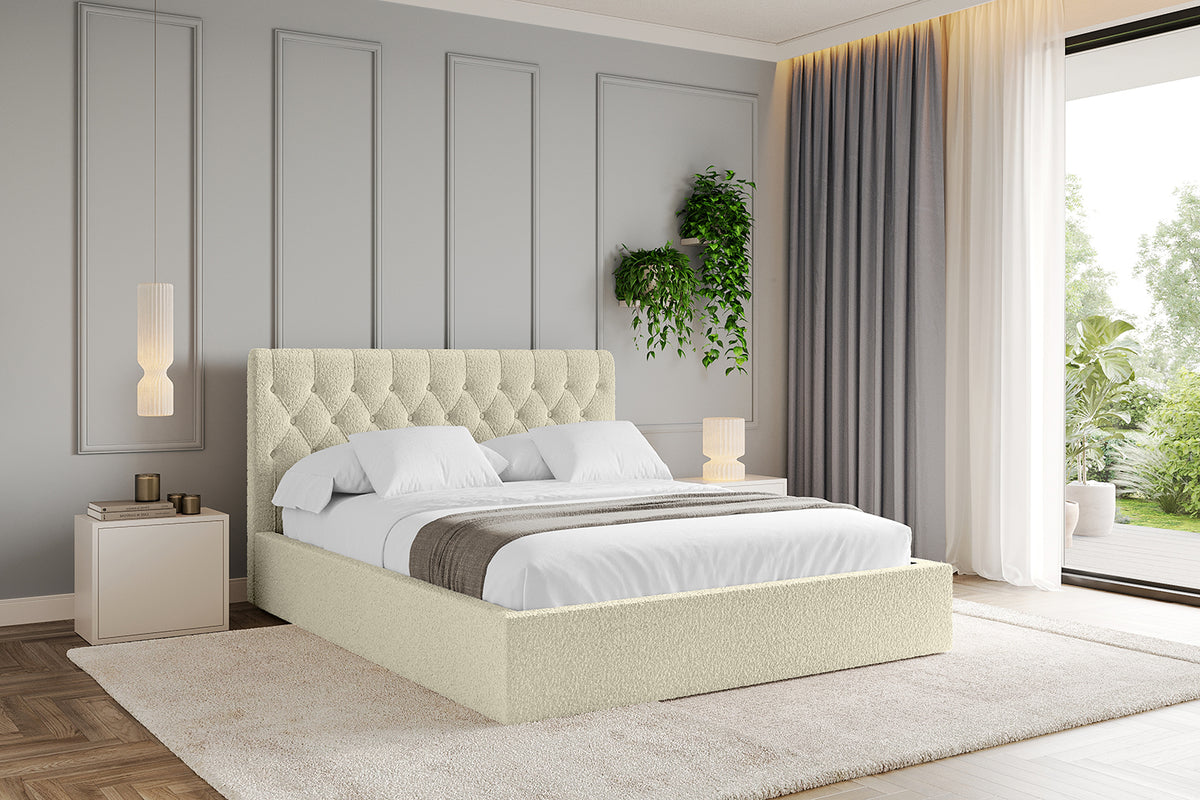 Łóżko tapicerowane RENO Bouclé