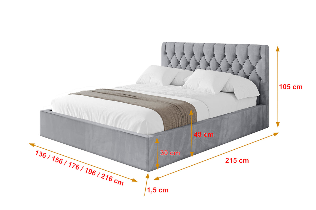 Łóżko tapicerowane RENO welur