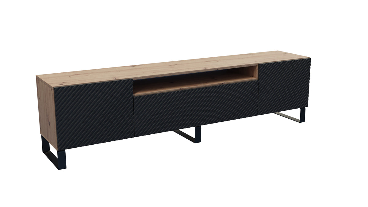 Szafka RTV NADO otwarta, Brązowy/Czarny / 200 cm / Stojący