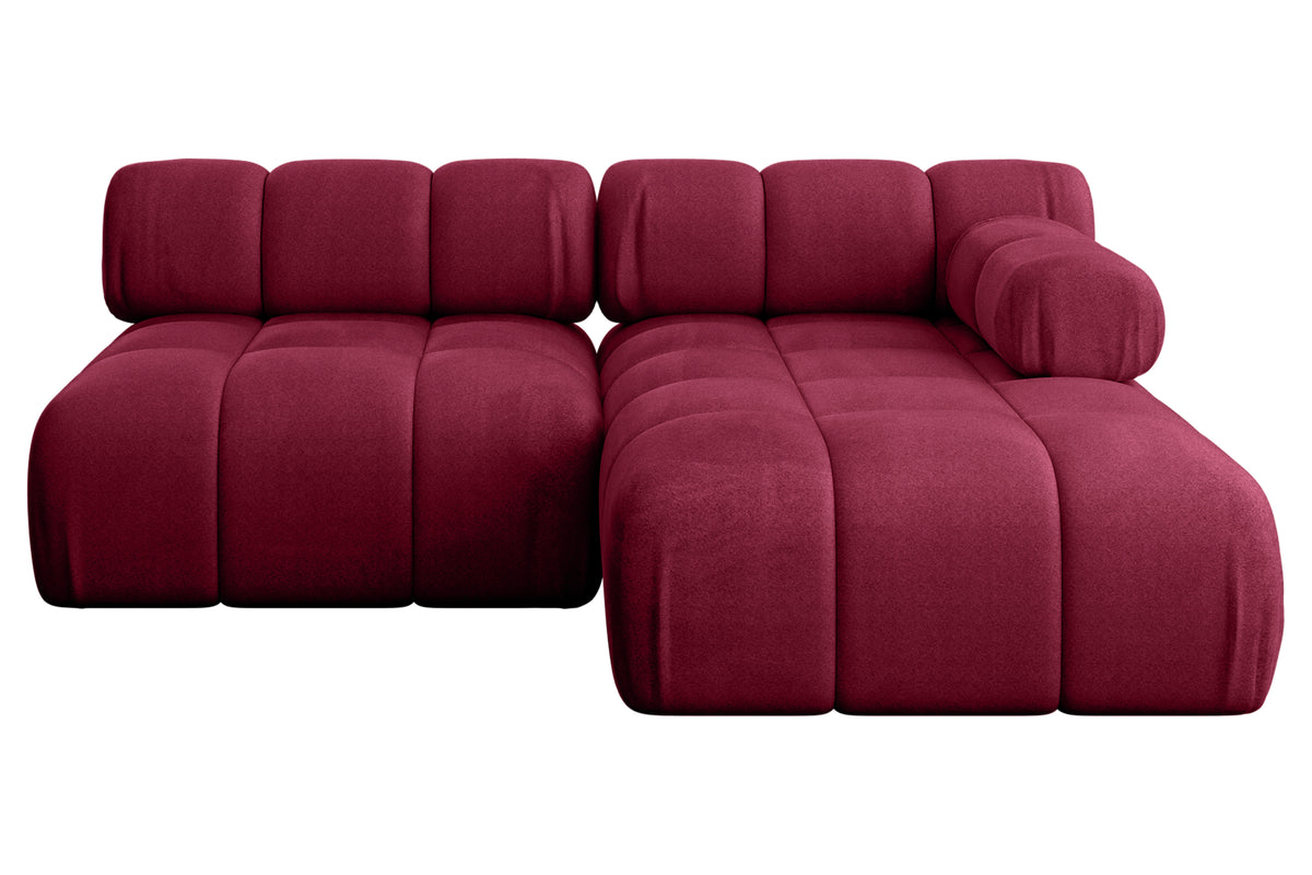 Ecksofa RAZON-L1 Samt, Bordeauxrot - Monolith 59 / Ottomane Rechts / Ohne Schlaffunktion