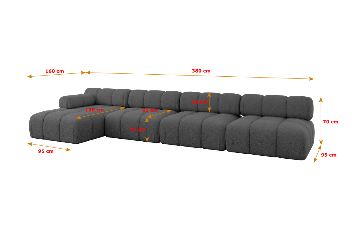 Ecksofa RAZON-L3 Bouclé