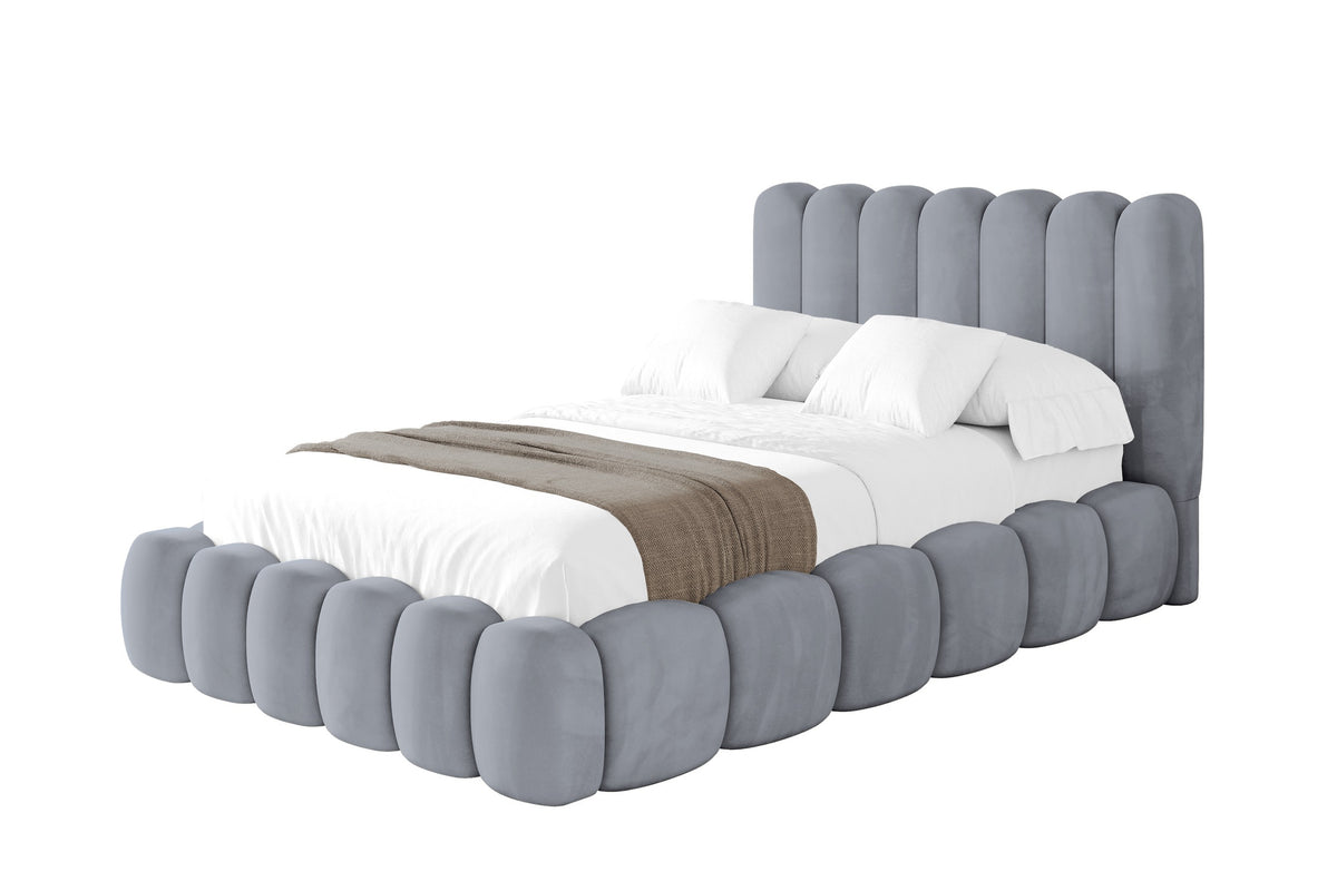 Polsterbett SENA Samt, Grau - Casablanca 2314 / 120x200 cm / Ohne Matratze