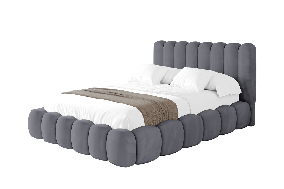 Polsterbett SENA Samt, Dunkelgrau - Casablanca 2315 / 140x200 cm / Ohne Matratze