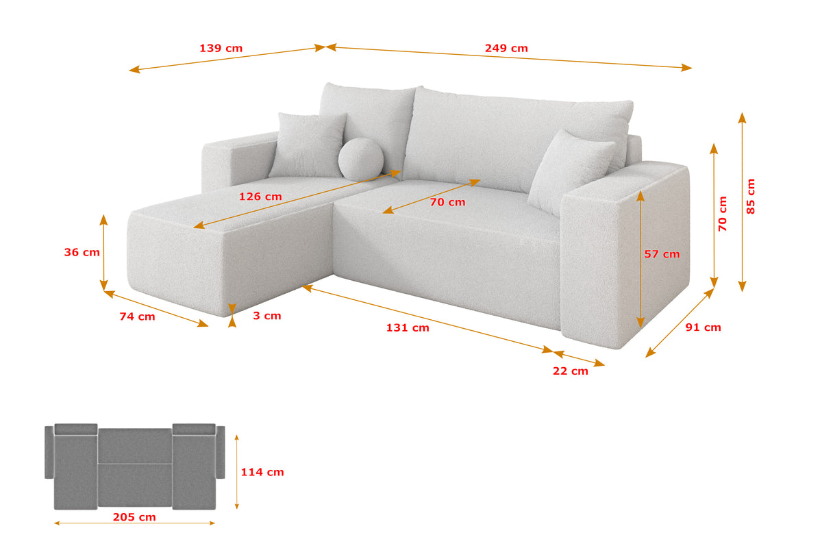 Ecksofa SENO-L Bouclé