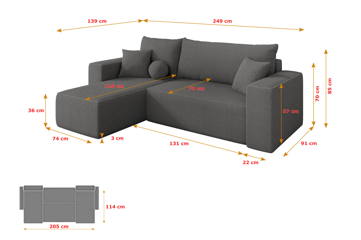 Ecksofa SENO-L Bouclé