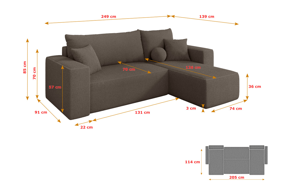 Ecksofa SENO-L Bouclé