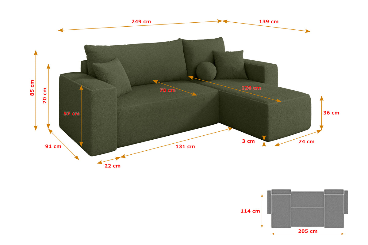 Ecksofa SENO-L Bouclé