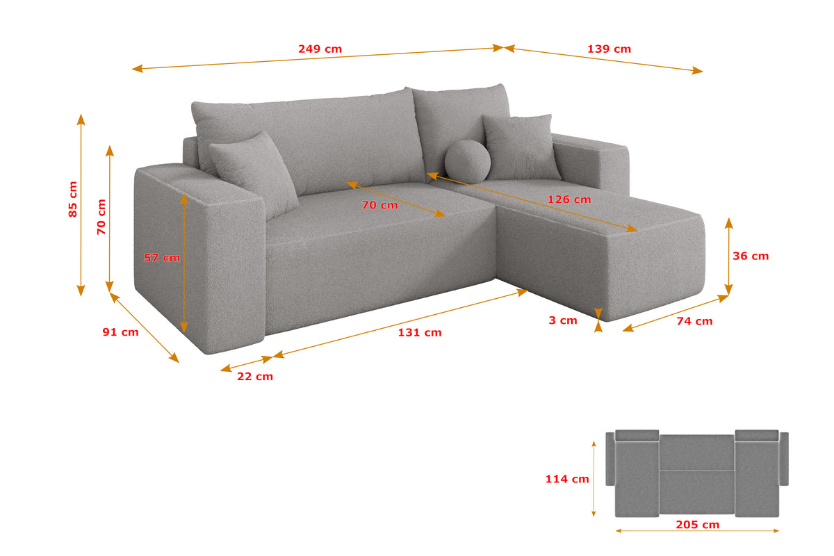 Ecksofa SENO-L Bouclé