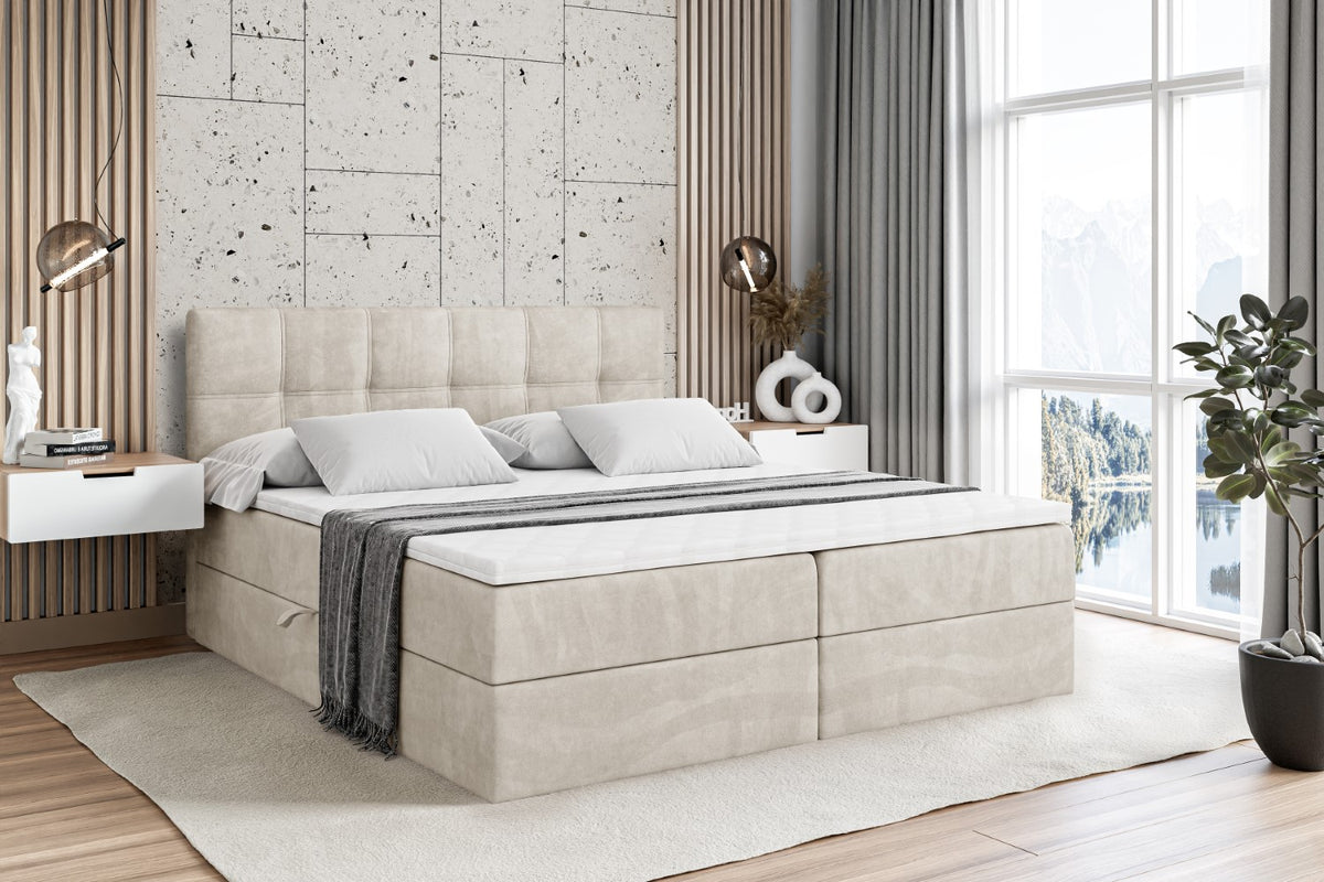 Łóżko boxspring MARCE welur