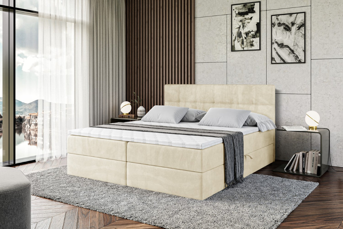 Łóżko boxspring MARCE welur