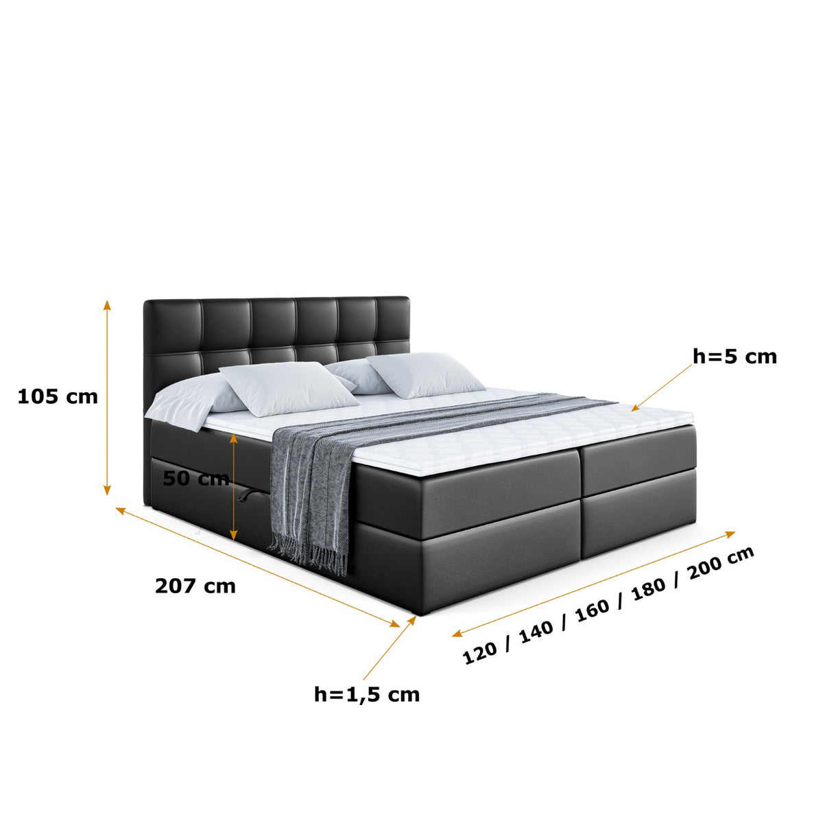 Łóżko boxspring MARCE ekoskóra