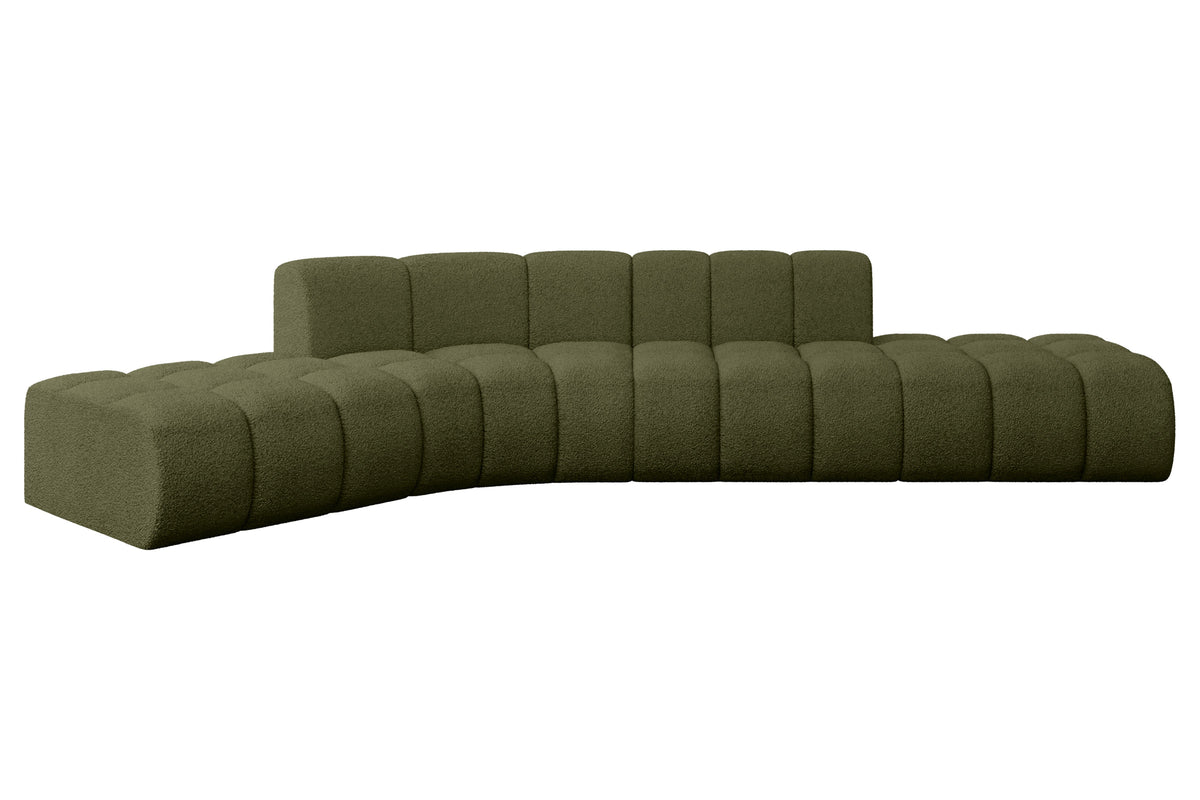 Ecksofa SOLVEN-L1 Bouclé, Grün - Quelle 38 / Universell / Ohne Schlaffunktion
