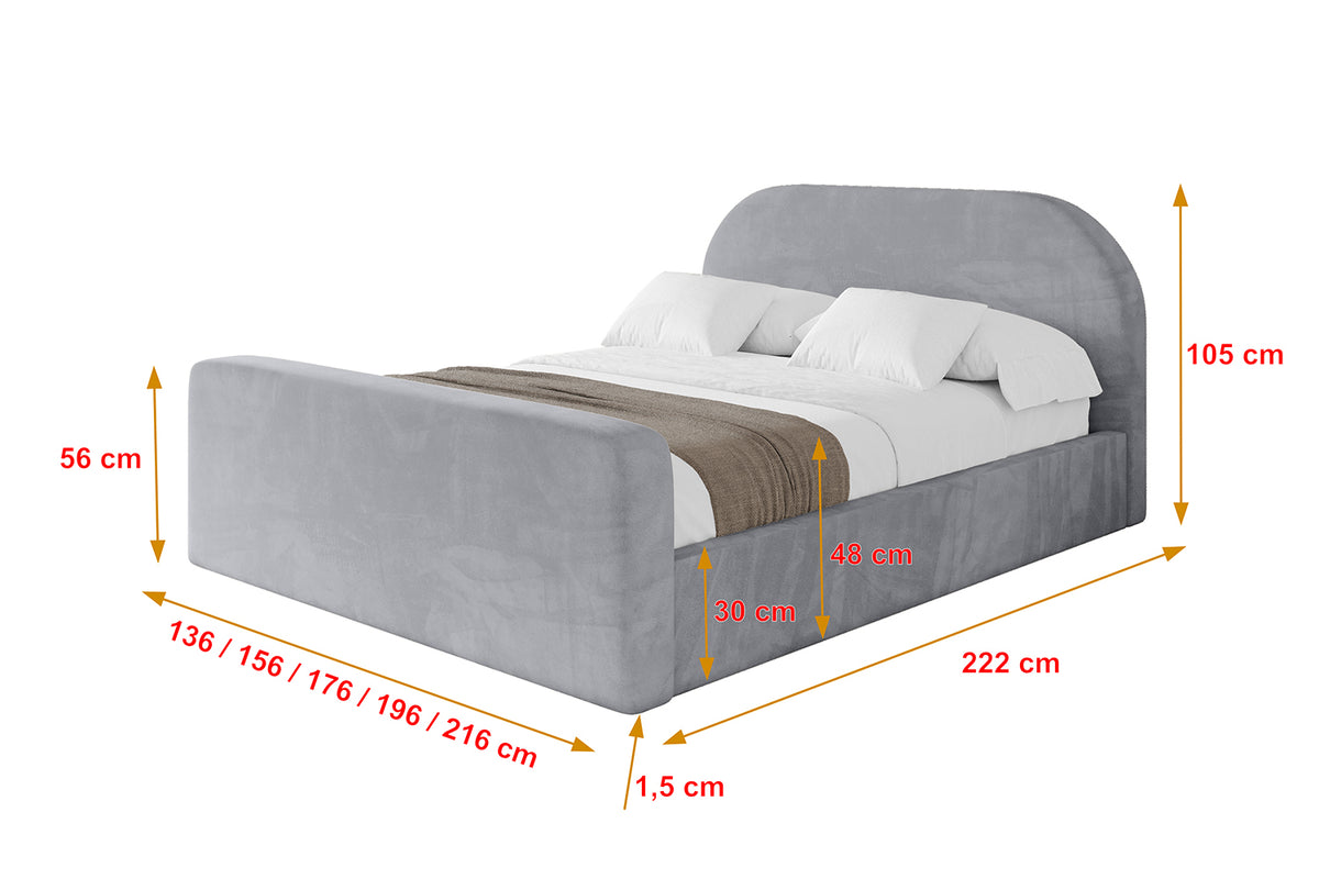 Łóżko tapicerowane TIVON-Z welur