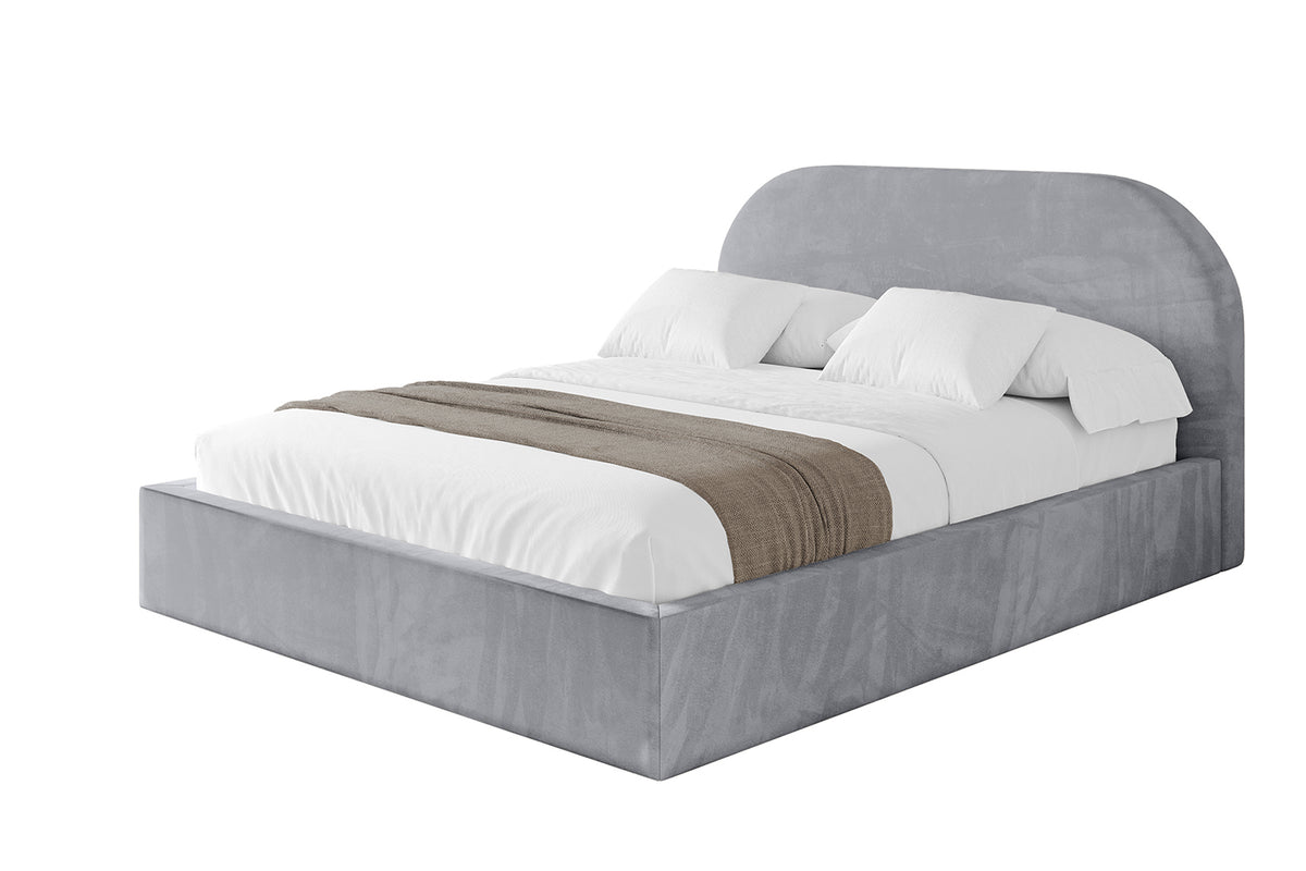 Łóżko tapicerowane TIVON welur, Szary - Monolith 84 / 120x200 cm / Bez materaca