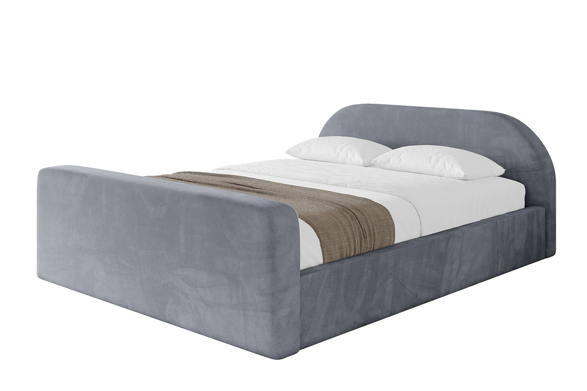 Łóżko tapicerowane TIVON-Z-v1 welur, Szary - Casablanca 2314 / 120x200 cm / Z materacem