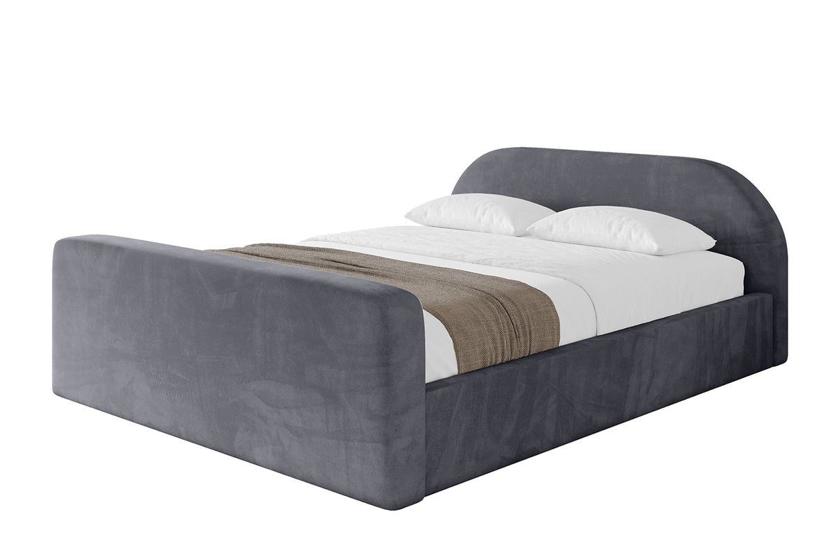 Łóżko tapicerowane TIVON-Z-v1 welur, Ciemnoszary - Casablanca 2315 / 120x200 cm / Bez materaca