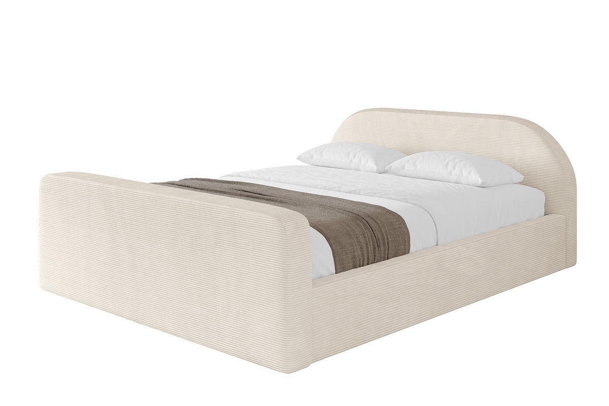 Łóżko tapicerowane TIVON-Z-v1 sztruks, Beżowy - Poso 105 / 120x200 cm / Z materacem