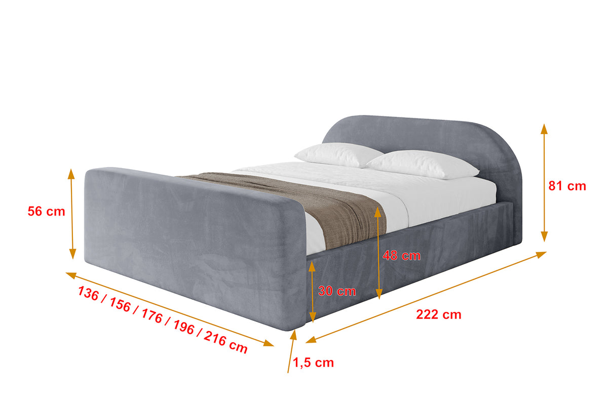 Łóżko tapicerowane TIVON-Z-v1 welur