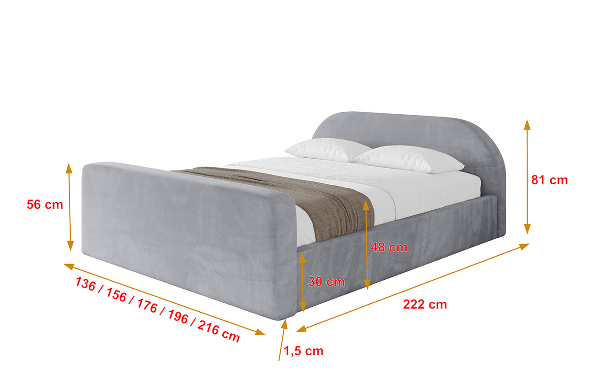 Łóżko tapicerowane TIVON-Z-v1 welur