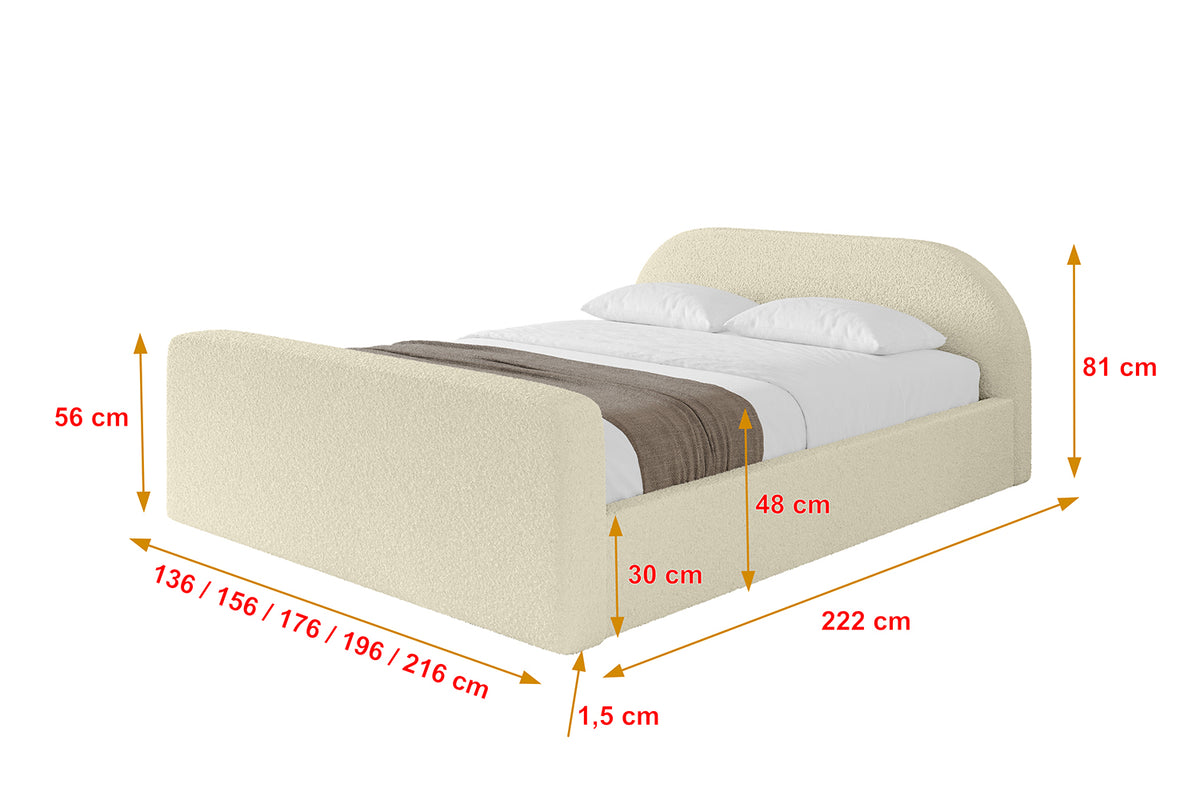Łóżko tapicerowane TIVON-Z-v1 Bouclé