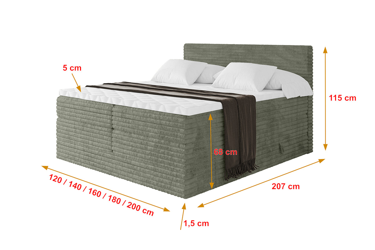 Boxspringbett TOLO KING-v1 Cord